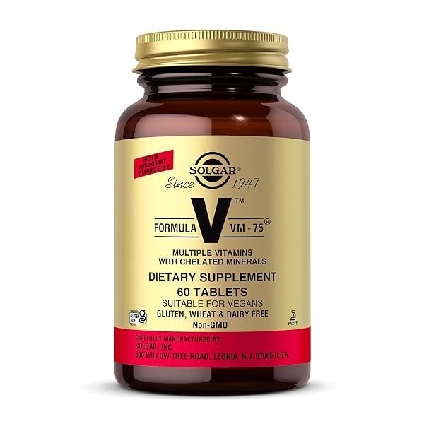 Solgar | Formula VM-75 | Suplemento Alimenticio que Refuerza el Sistema Inmunitario | Con Vitamina B | Para Hombre y Mujer | 60 Cápsulas
