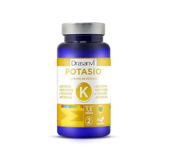 DRASANVI MINERAL CITRATO DE POTASIO - Contribuye al mantenimiento de la tensión - VEGANO - SIN GLUTEN - 90 comprimidos