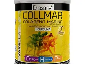 Drasanvi COLLMAR Colágeno Marino Hidrolizado + Cúrcuma con Magnesio, Vitamina C, Ácido Hialurónico para bienestar articular y muscular |Máx. asimilación 9.355 mg/día | 300g de polvo | Sabor Vainilla