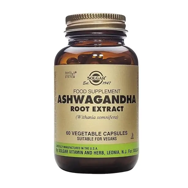 Solgar – Ashwagandha – Relajación física y mental - Estado de ánimo tranquilo y relajado - Antioxidante natural - 60 cápsulas vegetales ​